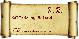 Kökény Roland névjegykártya
